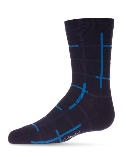 MK-161 MEMOI WINDOW PANE BOYS CREW SOCK