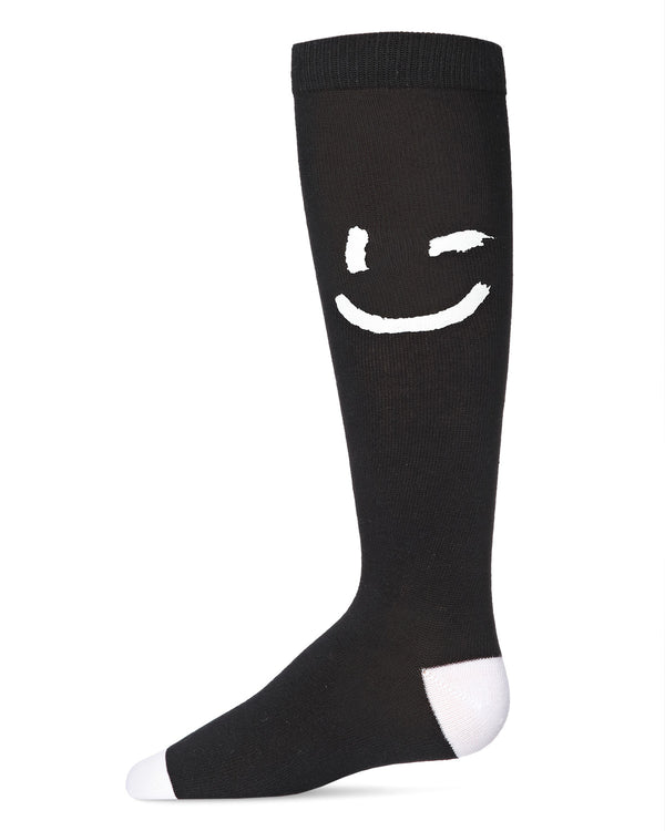 MKF-7117 MEMOI AIR BRUSH SMILEY KNEE HIGH