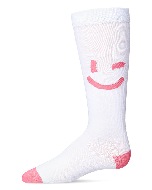 MKF-7117 MEMOI AIR BRUSH SMILEY KNEE HIGH