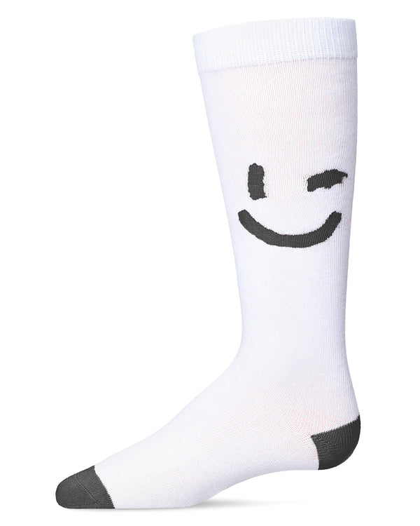 MKF-7117 MEMOI AIR BRUSH SMILEY KNEE HIGH