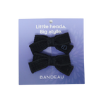BANDEAU QUILTED CORDUROY MINI BOW CLIP SET