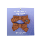BANDEAU QUILTED CORDUROY MINI BOW CLIP SET