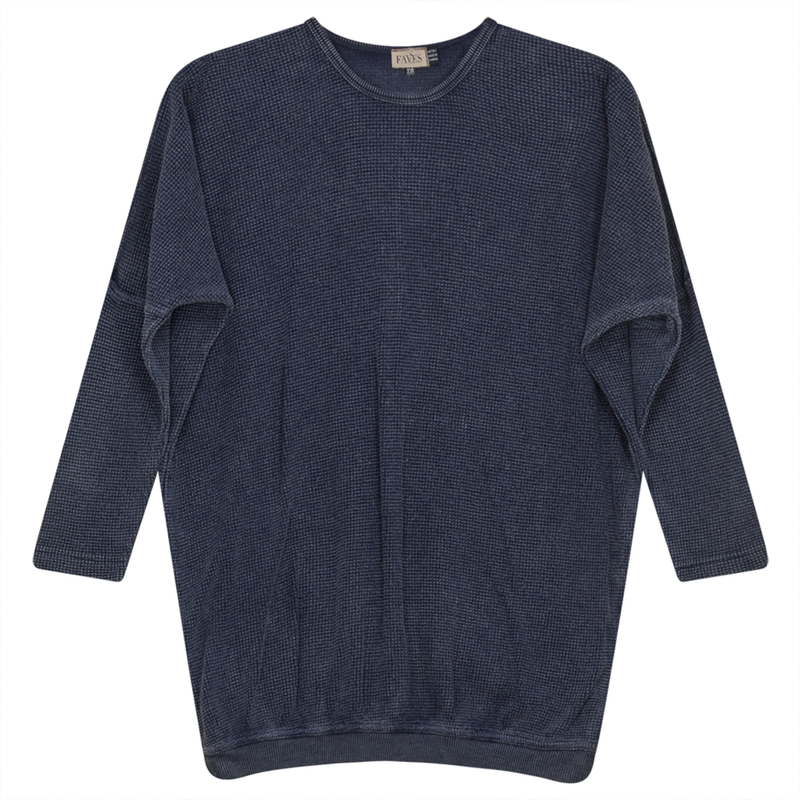 SB3CM8399TW FAVES WAFFLE KNIT RIB COMBO BUTTON TOP