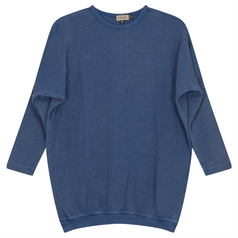 SB3CM8399TW FAVES WAFFLE KNIT RIB COMBO BUTTON TOP