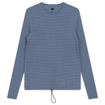 SB3CM8417T RIFF RIB STRIPE V-NECK TEE WITH BUNGEE ROPE