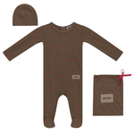 SB3CP4757 MOCHA FLORAL FOOTIE + HAT