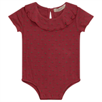 SB3CP4793G FRAGILE CHERRIES RUFFLE COLLAR ONESIE