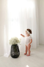 SB3CP4793G FRAGILE CHERRIES RUFFLE COLLAR ONESIE