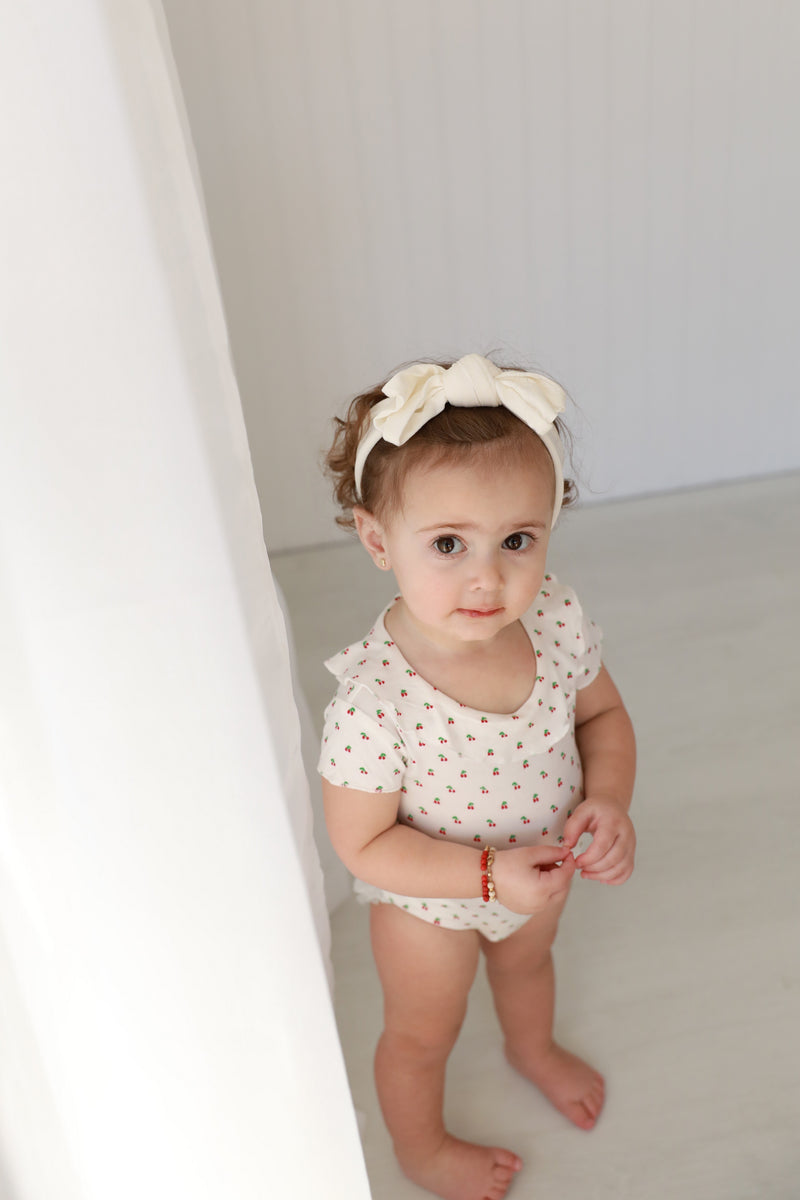 SB3CP4793G FRAGILE CHERRIES RUFFLE COLLAR ONESIE