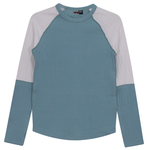 SB3CP4823G 2 SQUARES GIRLS TOP WITH CONSTRAST SLEEVE