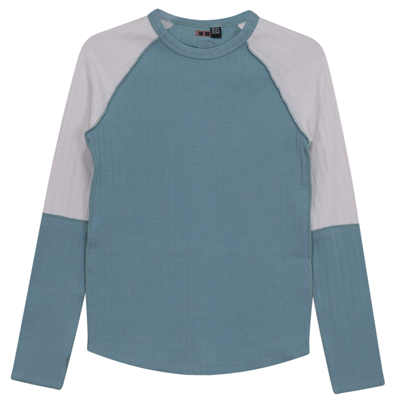 SB3CP4823G 2 SQUARES GIRLS TOP WITH CONSTRAST SLEEVE