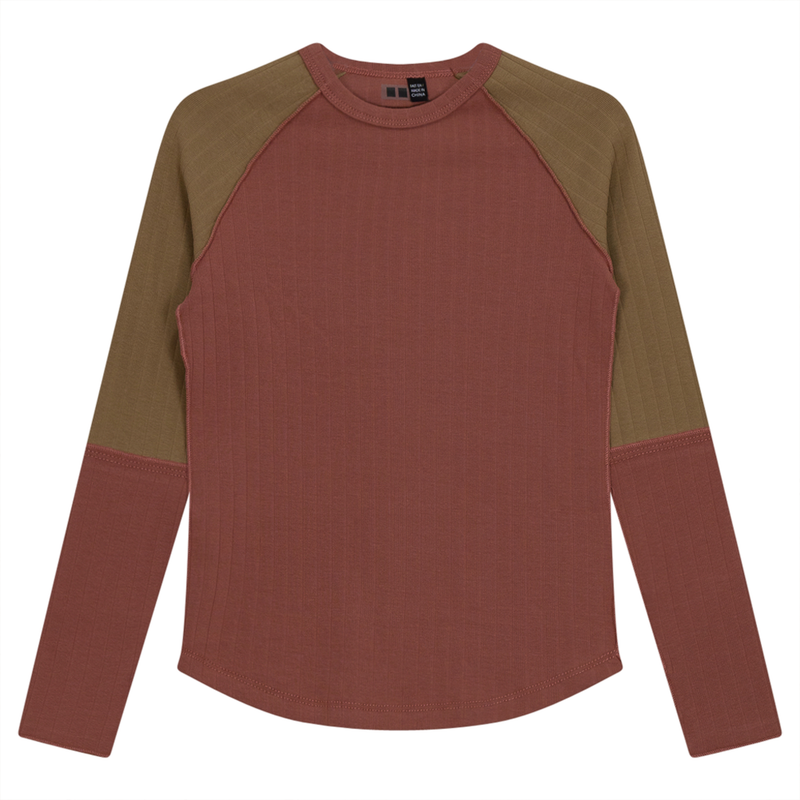 SB3CP4823G 2 SQUARES GIRLS TOP WITH CONSTRAST SLEEVE