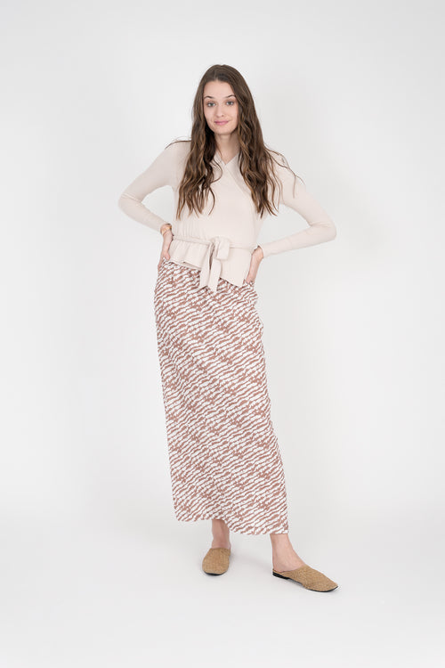 SB3CPT4850 GINGER PRINTED MAXI A LINE SKIRT