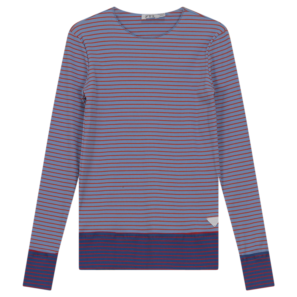 SB3CPT4856 FYI LADIES COLORBLOCKED STRIPED T-SHIRT