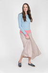 SB3CPT4856 FYI LADIES COLORBLOCKED STRIPED T-SHIRT