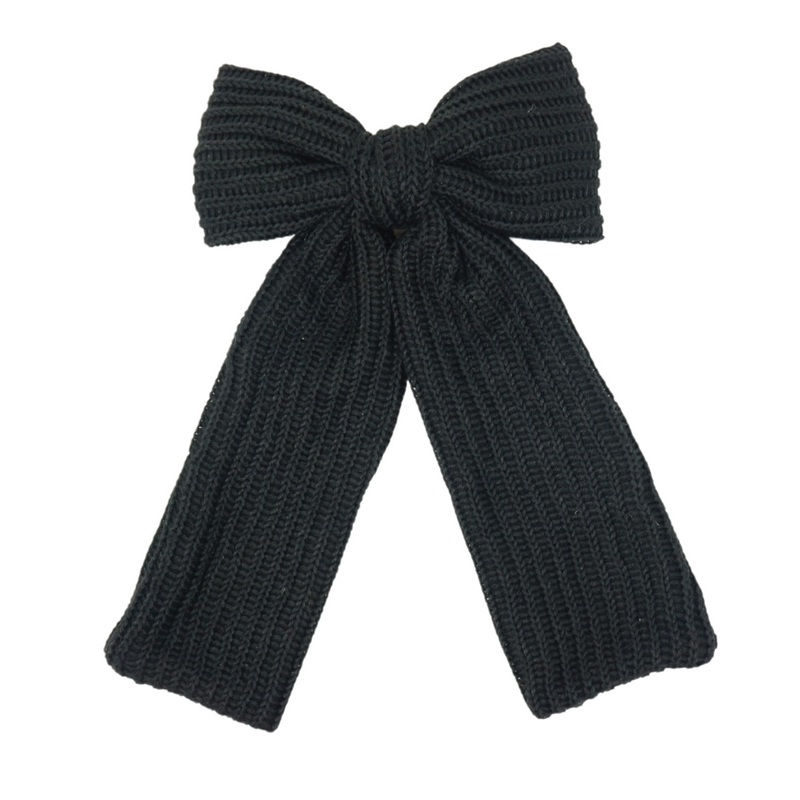 BANDEAU SOFT SWEATER KNITS BOW CLIP