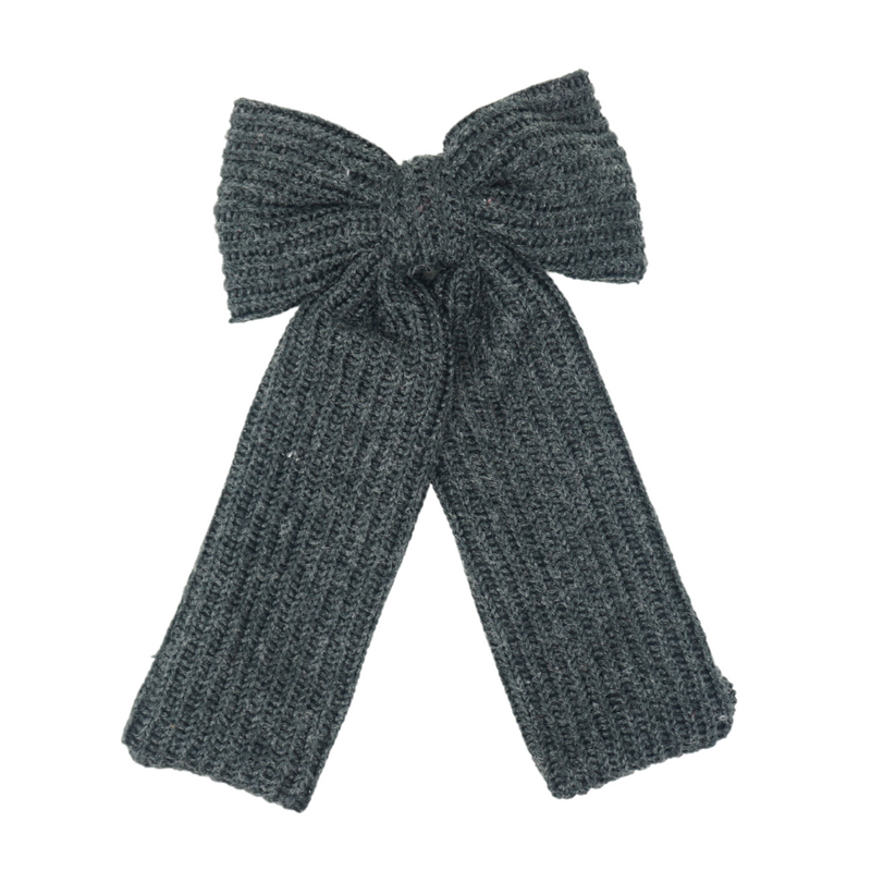 BANDEAU SOFT SWEATER KNITS BOW CLIP