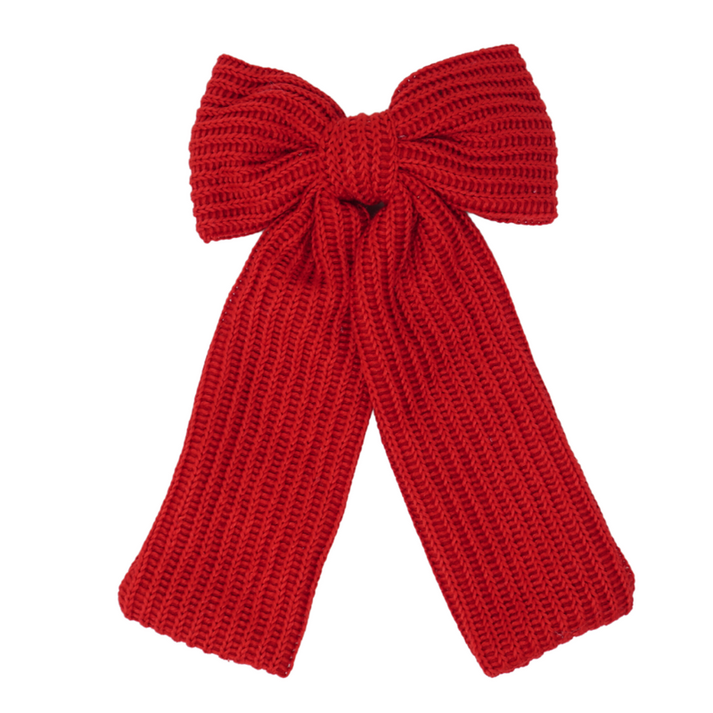 BANDEAU SOFT SWEATER KNITS BOW CLIP