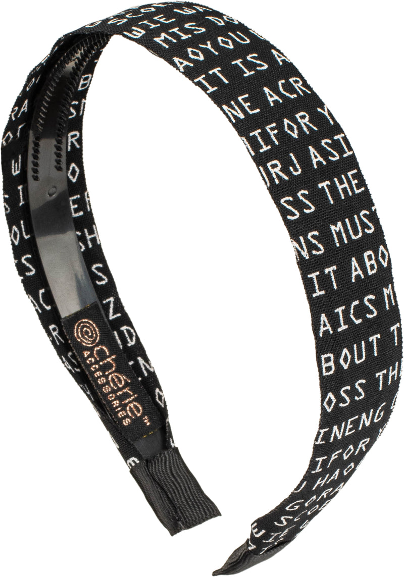 TS6505 CHERIE ALPHA PRINT FLAT HEADBAND
