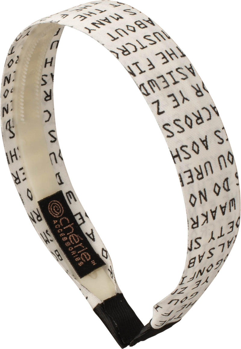 TS6505 CHERIE ALPHA PRINT FLAT HEADBAND