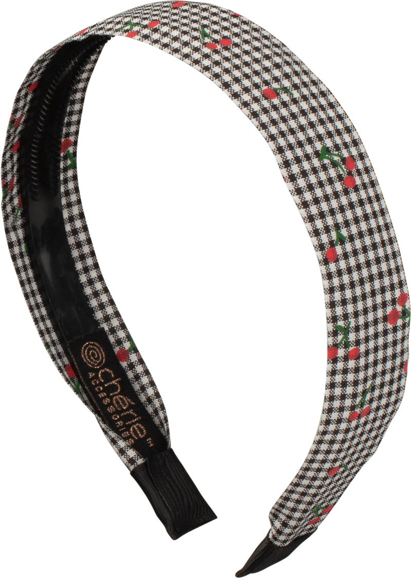 TS6507 CHERIE CHERRY GINGHAM FLAT HEADBAND
