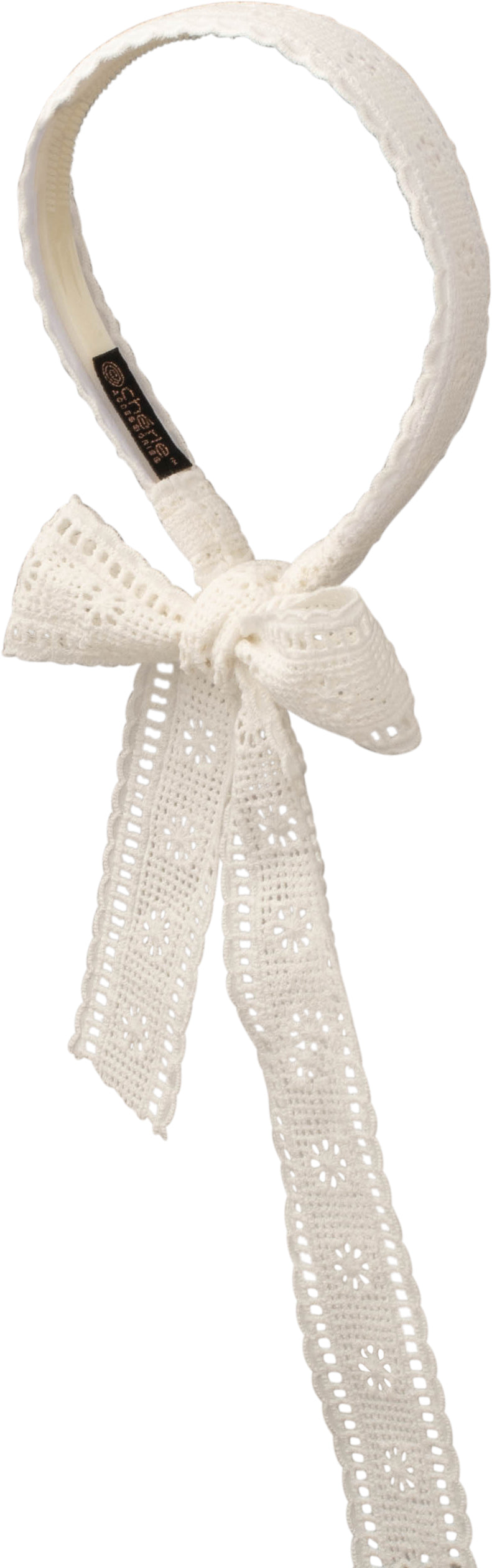 TS6524 CHERIE LACE FLAT/WIDE HANGING TIES HEADBAND