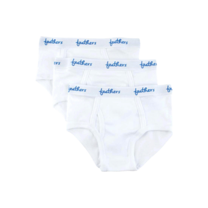 f306 feathers boys solid white briefs