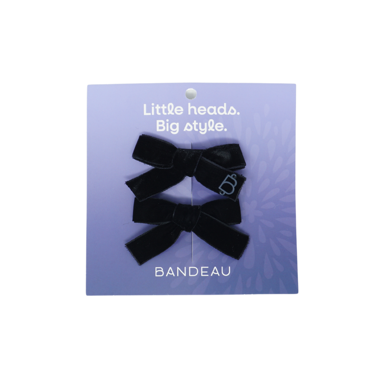 BANDEAU VELVET MINI BOW CLIP SET