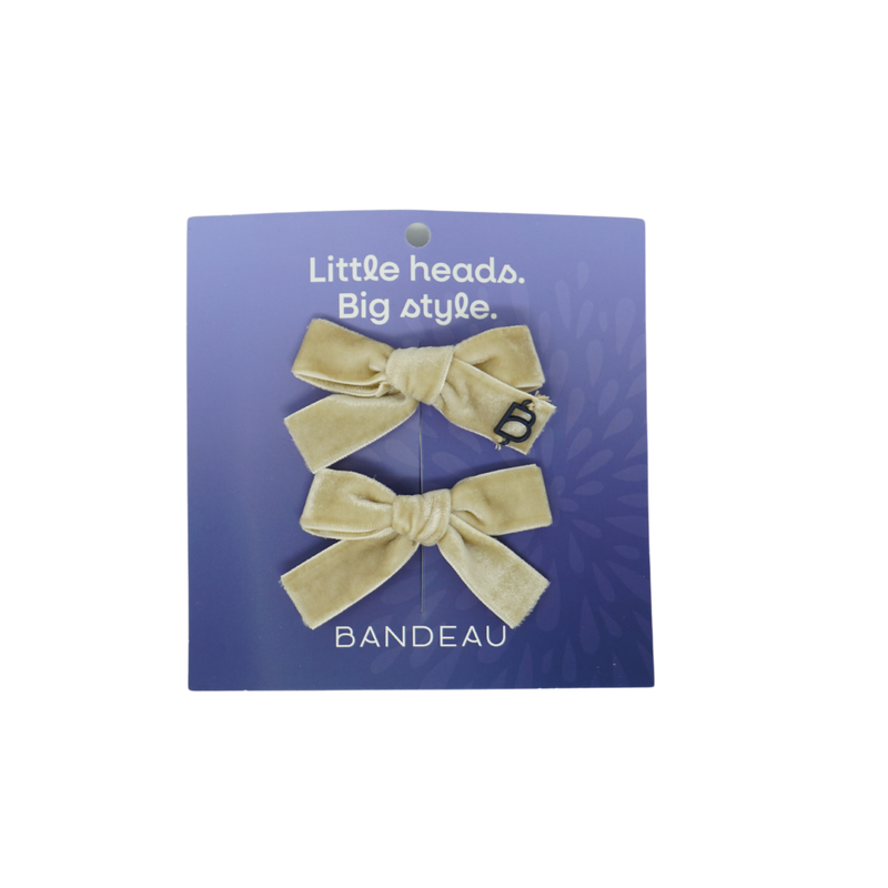 BANDEAU VELVET MINI BOW CLIP SET