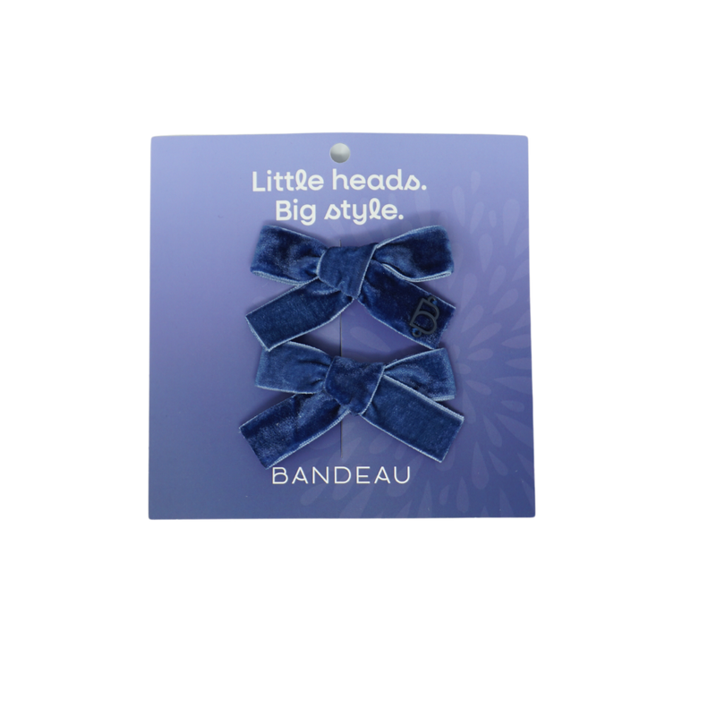 BANDEAU VELVET MINI BOW CLIP SET