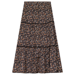 WB2CM8140SM THE NORWAY CLUB LADIES SATIN MIDI FLORAL SKIRT W/VELVET TRIM