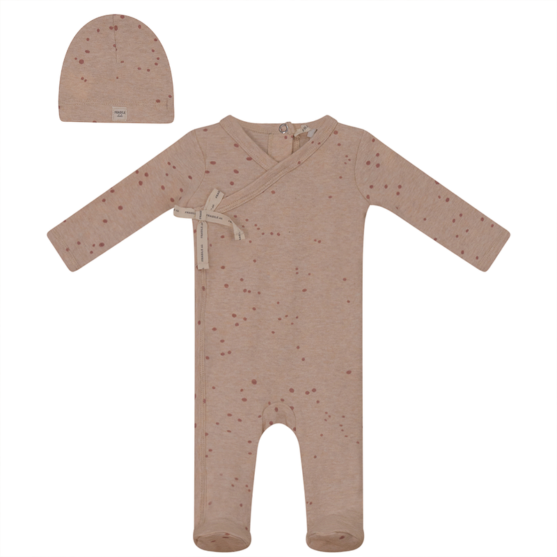 FRAGILE SIDE KNOT FOOTIE + HAT WB2CP4664B