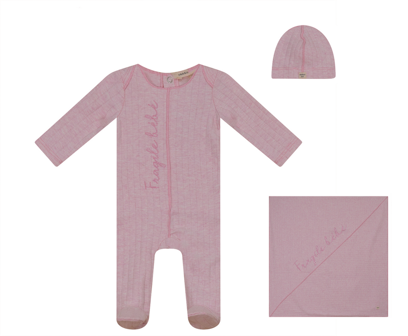 FRAGILE BEBE WIDE RIBBED FOOTIE 3PC SET WB2CP4687