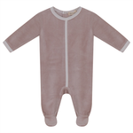 WB2CP4726 FRAGILE BABY FOOTIE WITH CONTRAST PLACKET