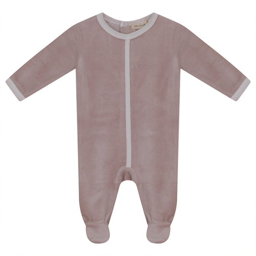 WB2CP4726 FRAGILE BABY FOOTIE WITH CONTRAST PLACKET