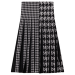 WB2CYT1836 NONI PLEATED HOUNDSTOOTH SKIRT