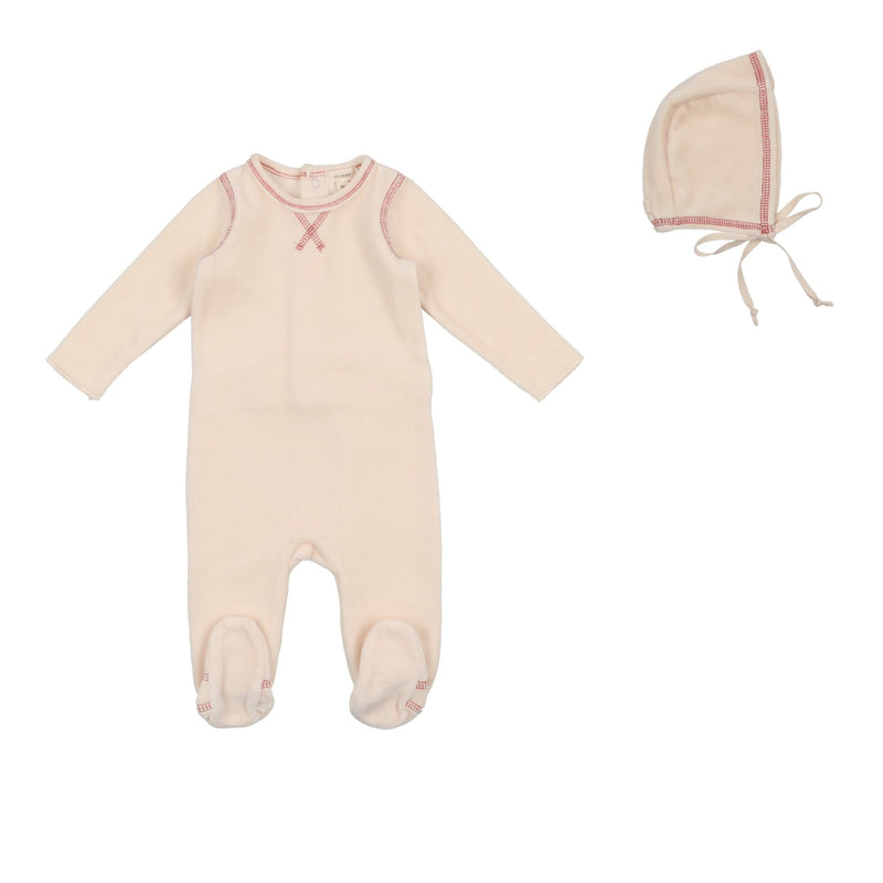 LIL LEGS CLASSIC VELOUR FOOTIE +  HAT