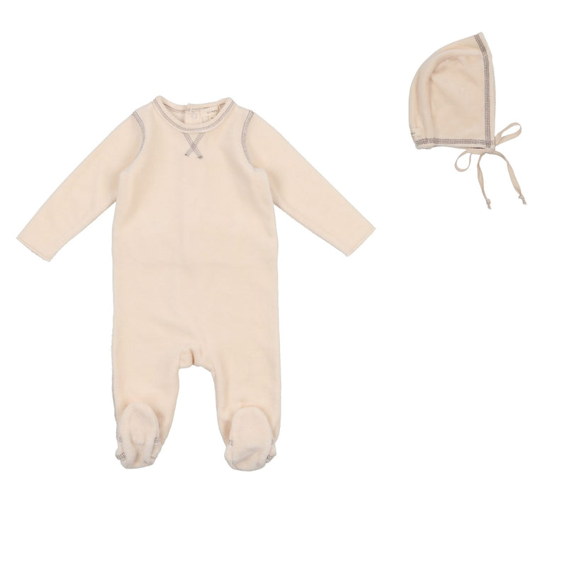 LIL LEGS CLASSIC VELOUR FOOTIE +  HAT