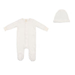 LILETTE VELOUR RIBBED LOGO FOOTIE+BEANIE