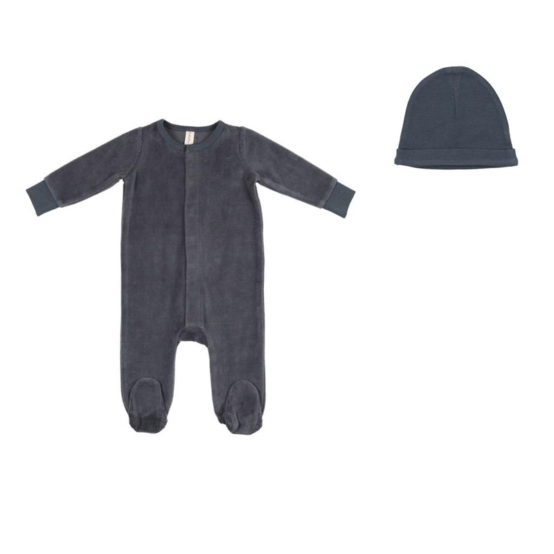 LILETTE VELOUR RIBBED LOGO FOOTIE+BEANIE
