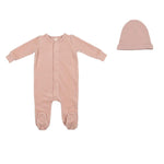 LILETTE VELOUR RIBBED LOGO FOOTIE+BEANIE