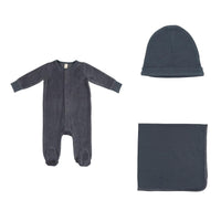 LILETTE VELOUR RIBBED LOGO FOOTIE 3PC SET