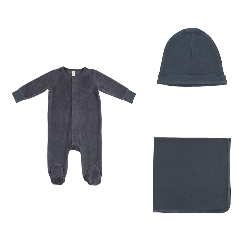 LILETTE VELOUR RIBBED LOGO FOOTIE 3PC SET