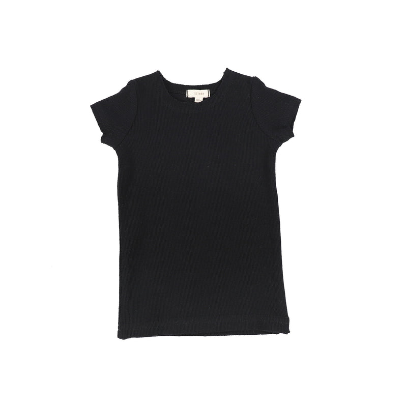 LIL LEGS SS RIBBED TEE BASIC COLORS