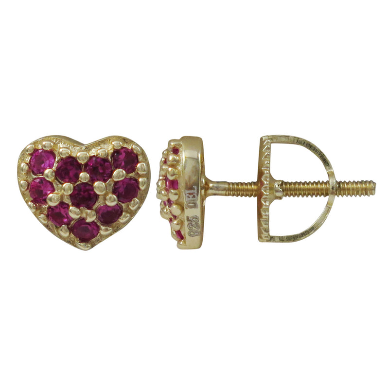 EPS2785 DLUX SS HEART WITH STONES SCREWBACK EARRING