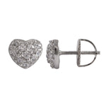 EPS2785 DLUX SS HEART WITH STONES SCREWBACK EARRING