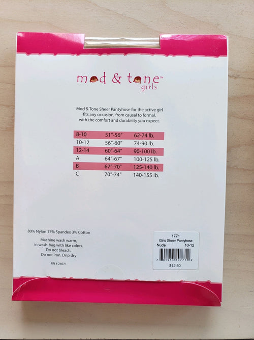 1771 Mod&Tone Basic Sheer Pantyhose