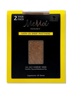 MS-650 MEMOI 2PK SATIN SHEER PANTYHOSE
