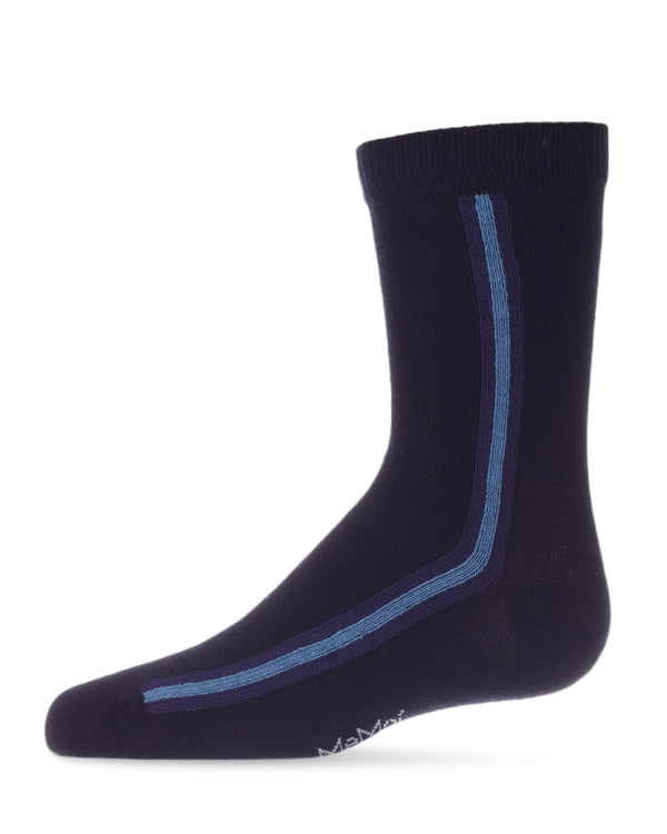 MK-160 MEMOI SIDE STRIPE BOYS CREW SOCK