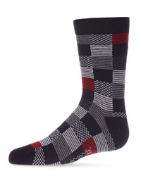 MK-162 MEMOI CHECKERBOARD BOYS CREW SOCK